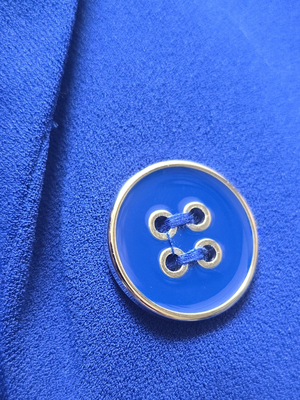 Women's Royal Blue Open-Front Blazer Jacket - Picture 3 of 5